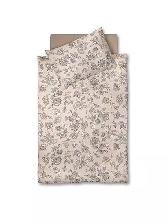 FLEURESSE | Satin Bettwäsche MODERN GARDEN B 70x90cm/140x220cm Sandstone | 